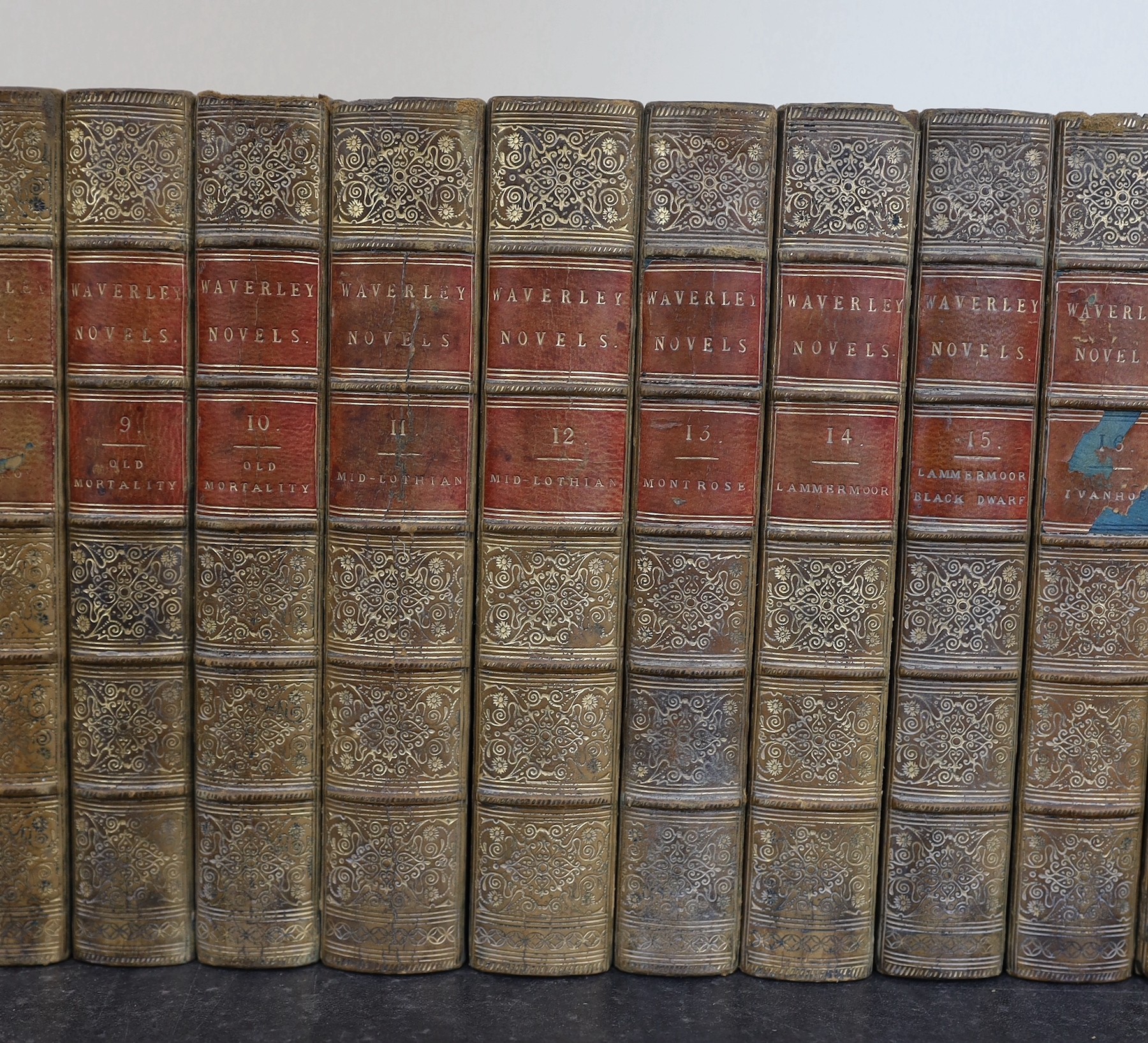 Scott, Sir Walter - The Waverley Novels, 48 vols, 8vo, half calf with marbled boards, A & C. Black, Edinburgh, 1879